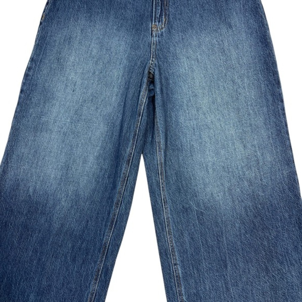 Sincerely Jules High-Rise Flare Wide Leg Crop Jeans 30" Medium Wash Raw Hem - Picture 7 of 11